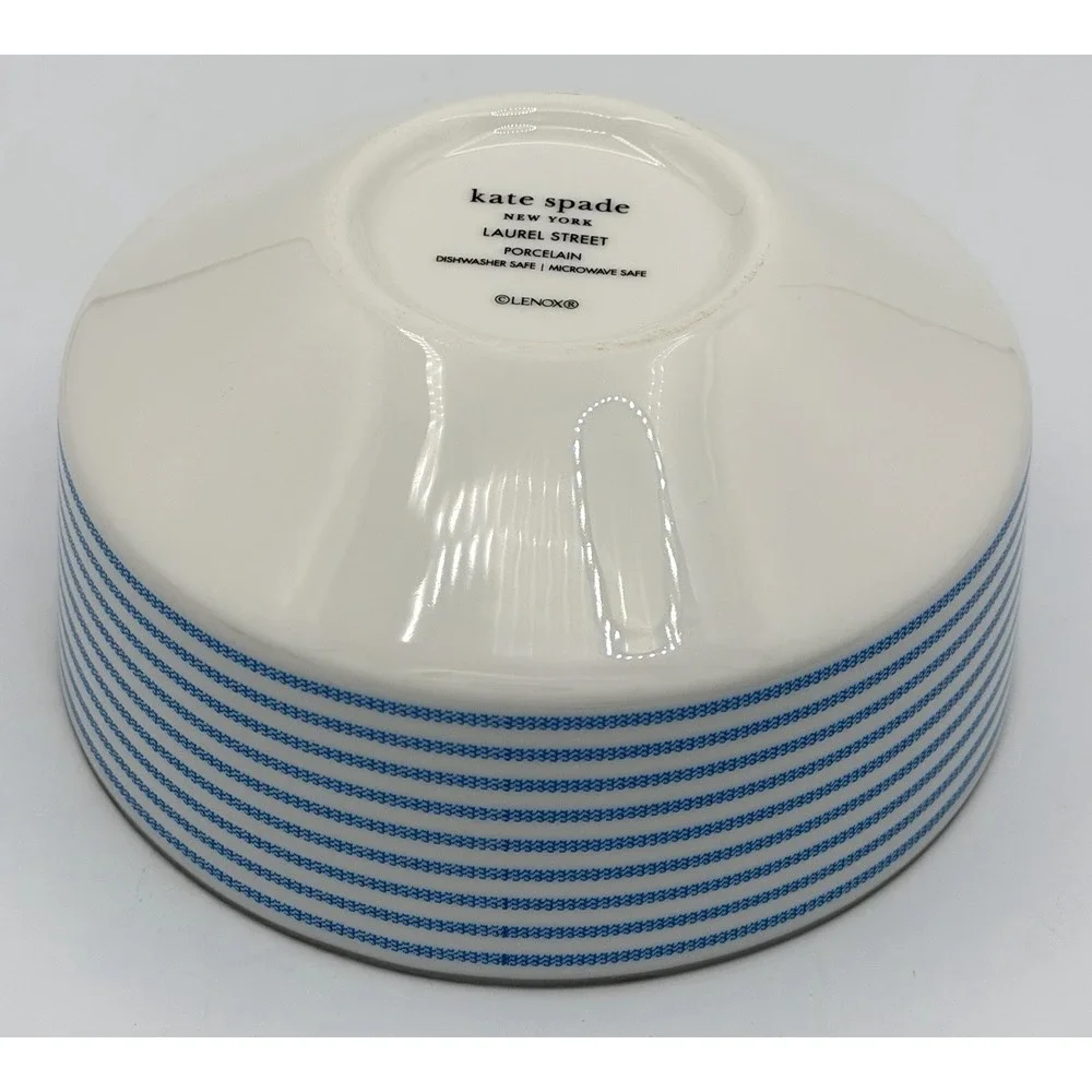 1 Lenox Kate Spade Laurel Street Sky Blue Stripe All Purpose Bowl New 899470